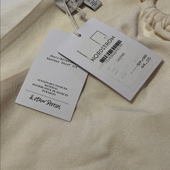 & Other Stories One Shoulder Sleeveless Cream Halter Garment Size M NWT - Picture 3 of 4